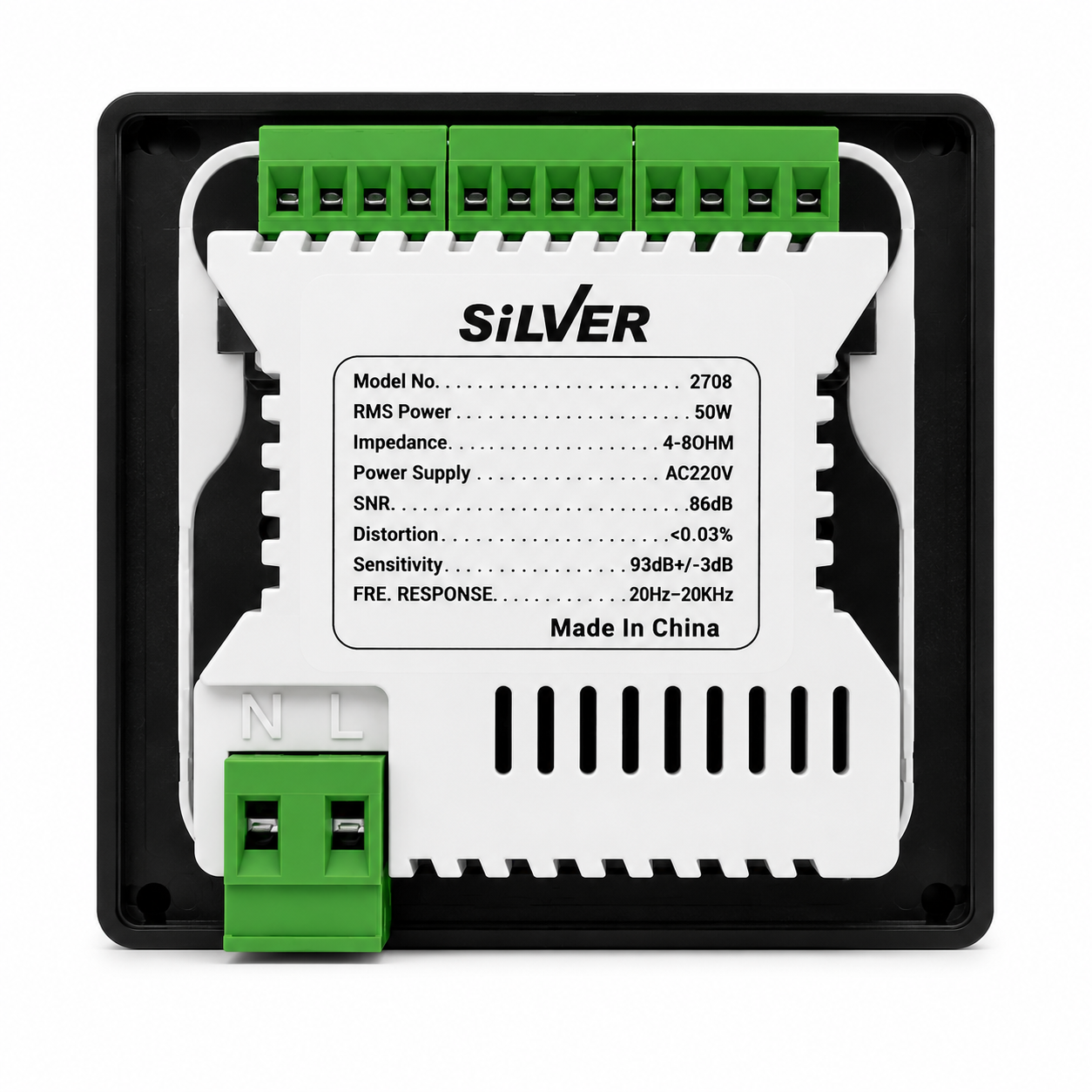 مشغل موسيقى جداري Silver 100W بشاشة لمس – Wall Mount Smart Audio Player - الصورة 2