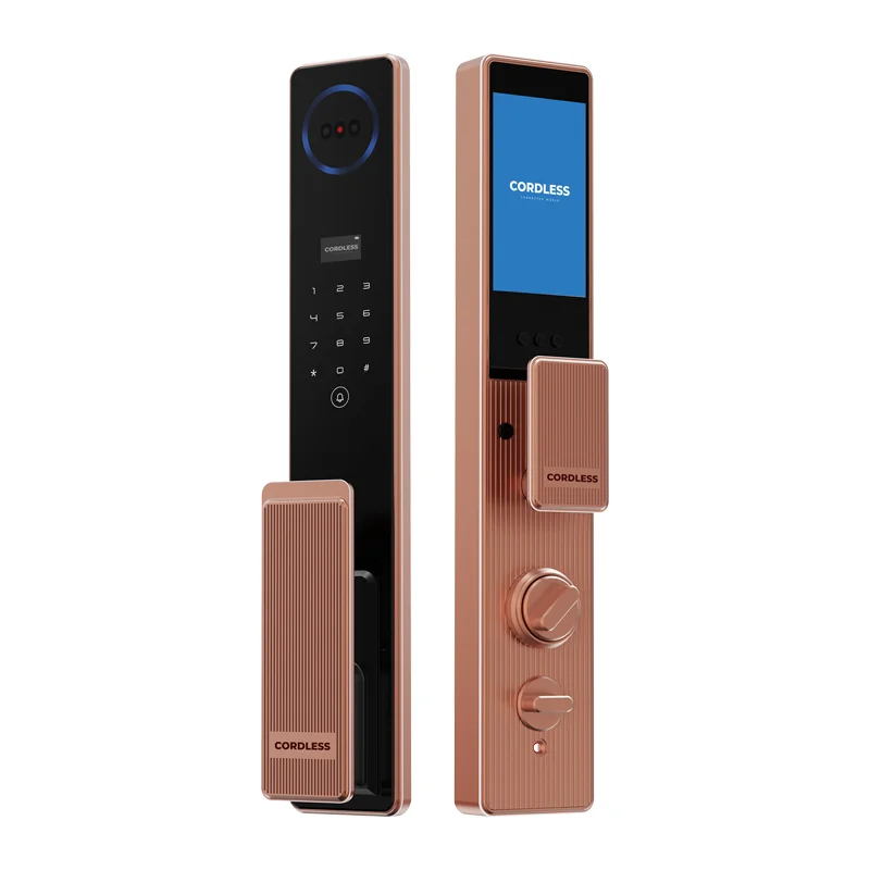 قفل باب ذكي CL-G30 بكاميرا خارجية وشاشة داخلية – Face ID وعروق الكف مع تطبيق Tuya