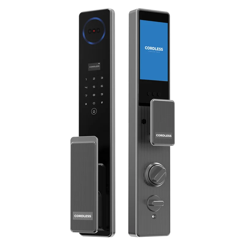 قفل باب ذكي CL-G30 بكاميرا خارجية وشاشة داخلية – Face ID وعروق الكف مع تطبيق Tuya