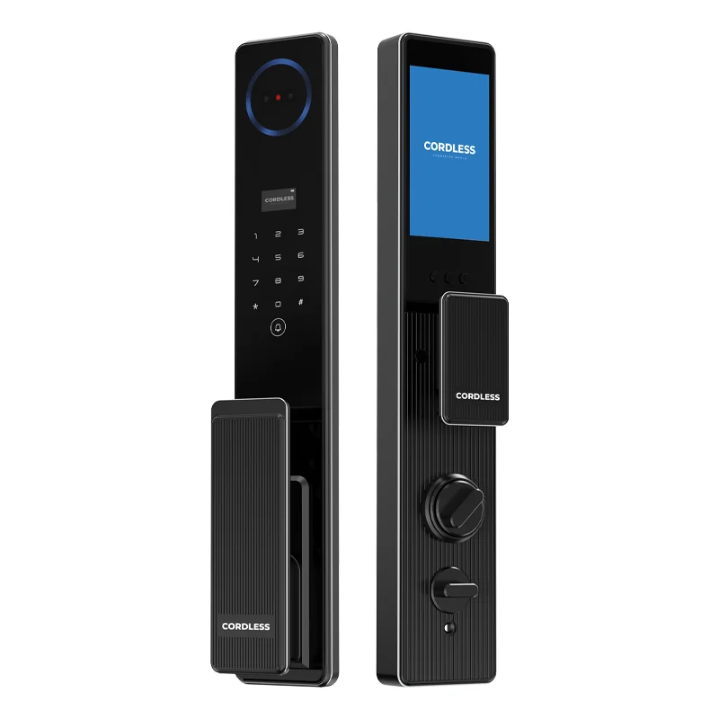 قفل باب ذكي CL-G30 بكاميرا خارجية وشاشة داخلية – Face ID وعروق الكف مع تطبيق Tuya