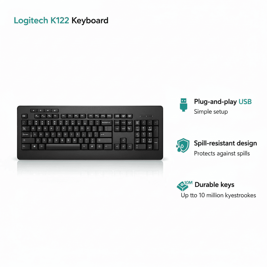 لوحة مفاتيح K122 USB للكمبيوتر - الصورة 2