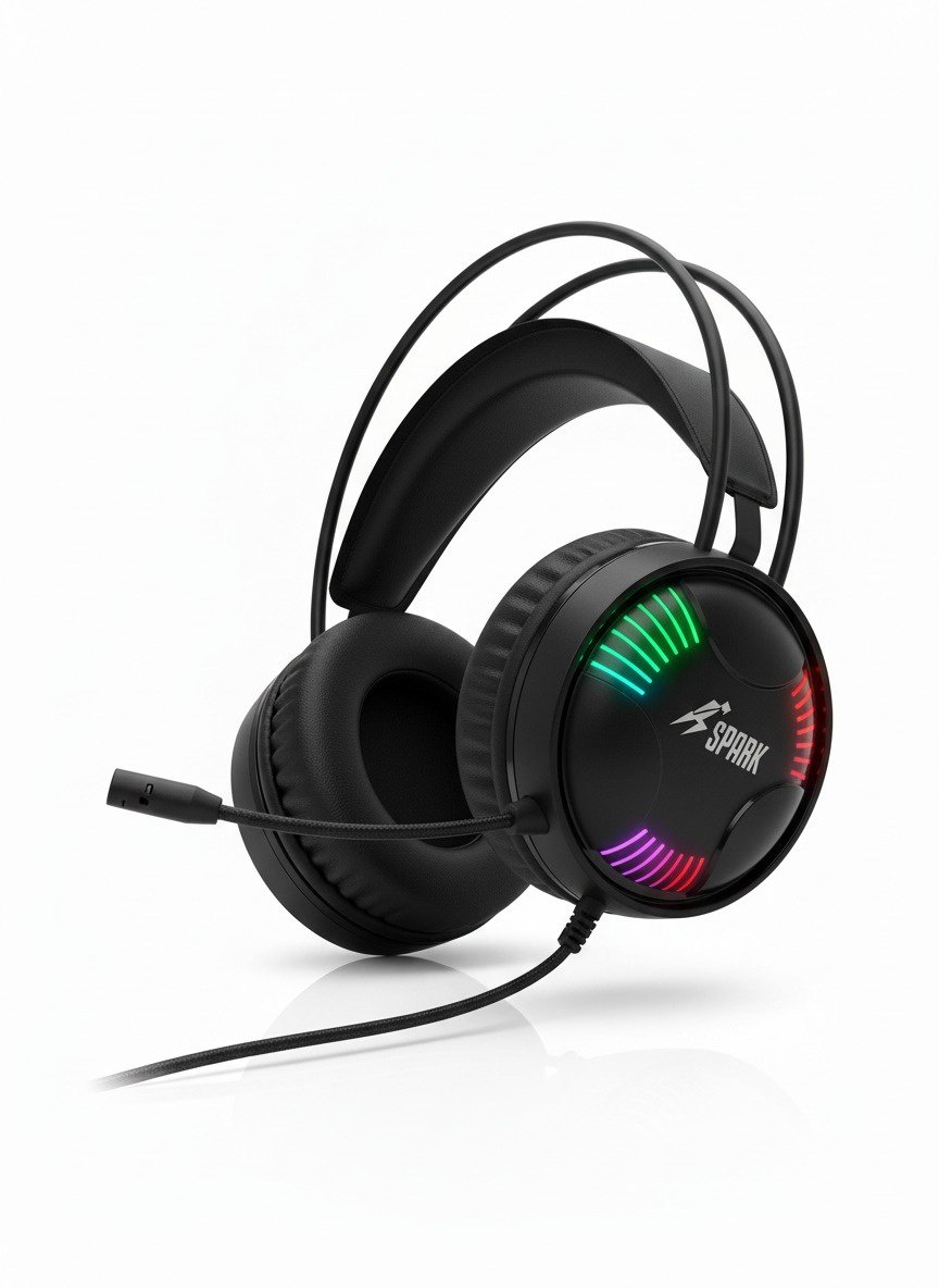 هيدفون جيمينج SPARK H107 بإضاءة RGB وصوت محيطي “