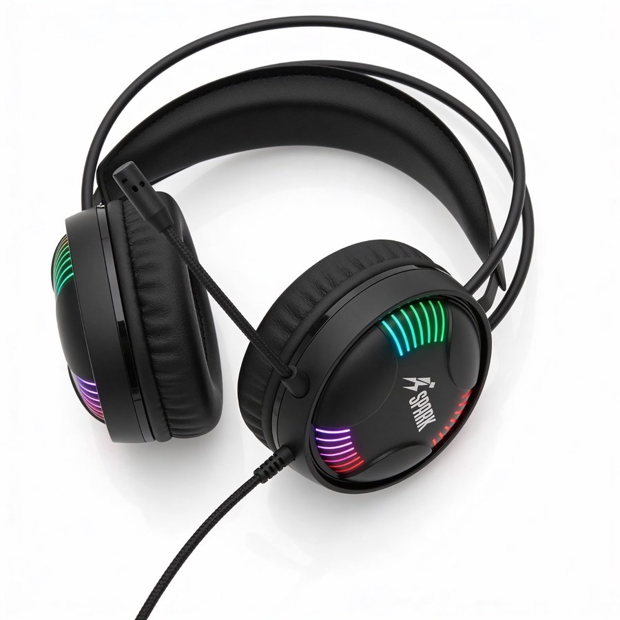 هيدفون جيمينج SPARK H107 بإضاءة RGB وصوت محيطي “ - الصورة 3