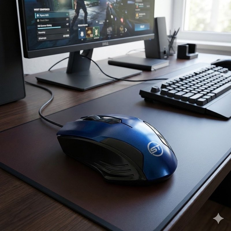 Sky Tech ST2 USB Mouse مع باد ماوس هاى كوالتى Wild Wolf - الصورة 3