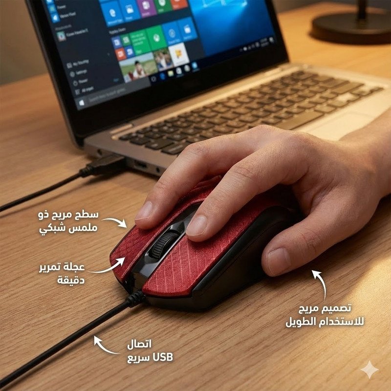Sky Tech ST2 USB Mouse مع باد ماوس هاى كوالتى Wild Wolf - الصورة 4