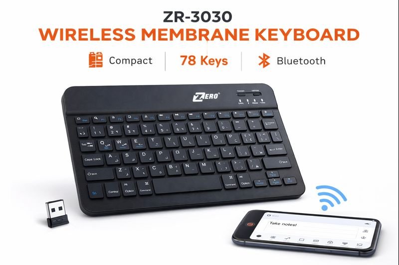 كيبورد ZERO ZR-3030 لاسلكي بلوتوث مع لوحة لمس - الصورة 3