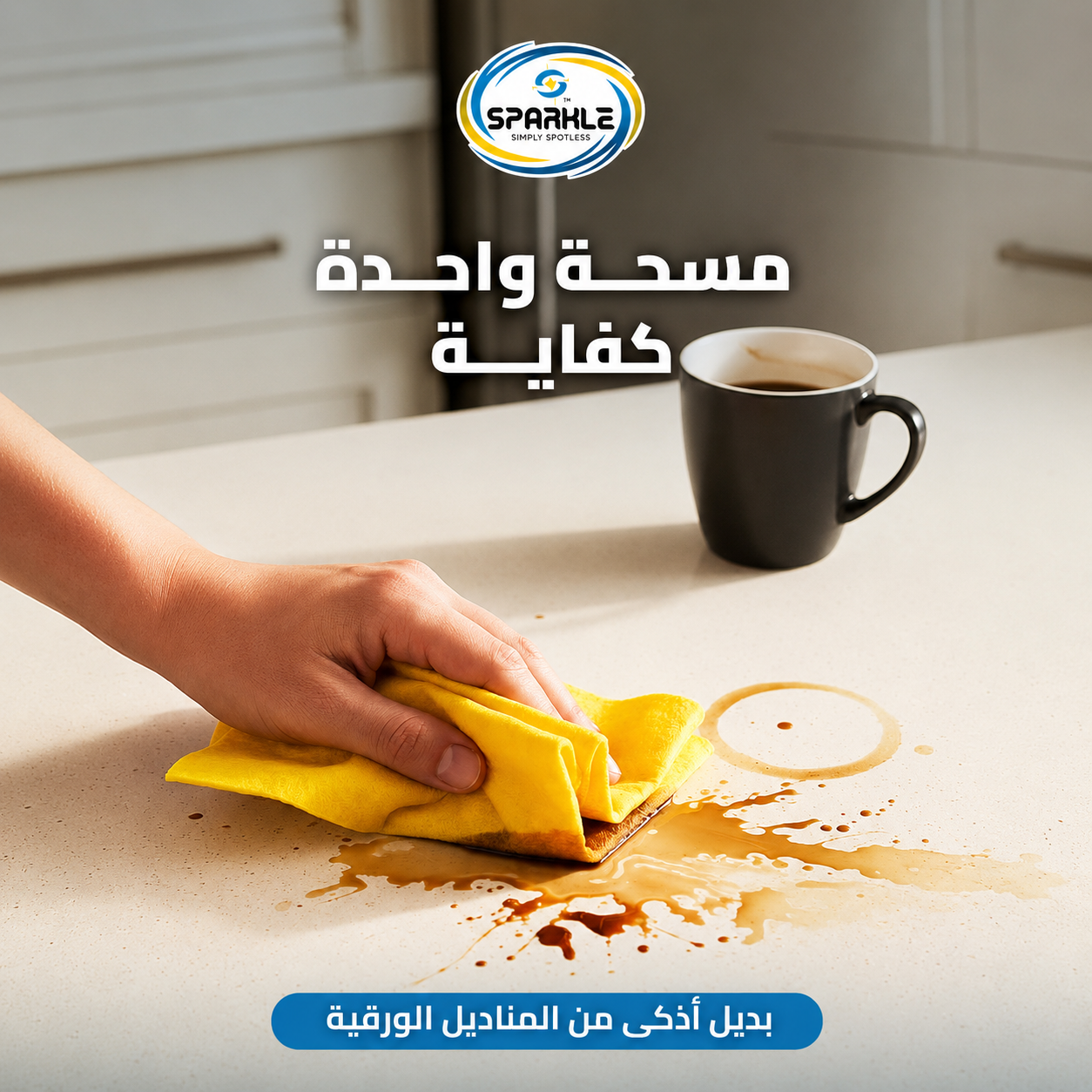 رول مناديل مطبخ قابله لاعاده الاستخدام 25*25 سم - الصورة 4