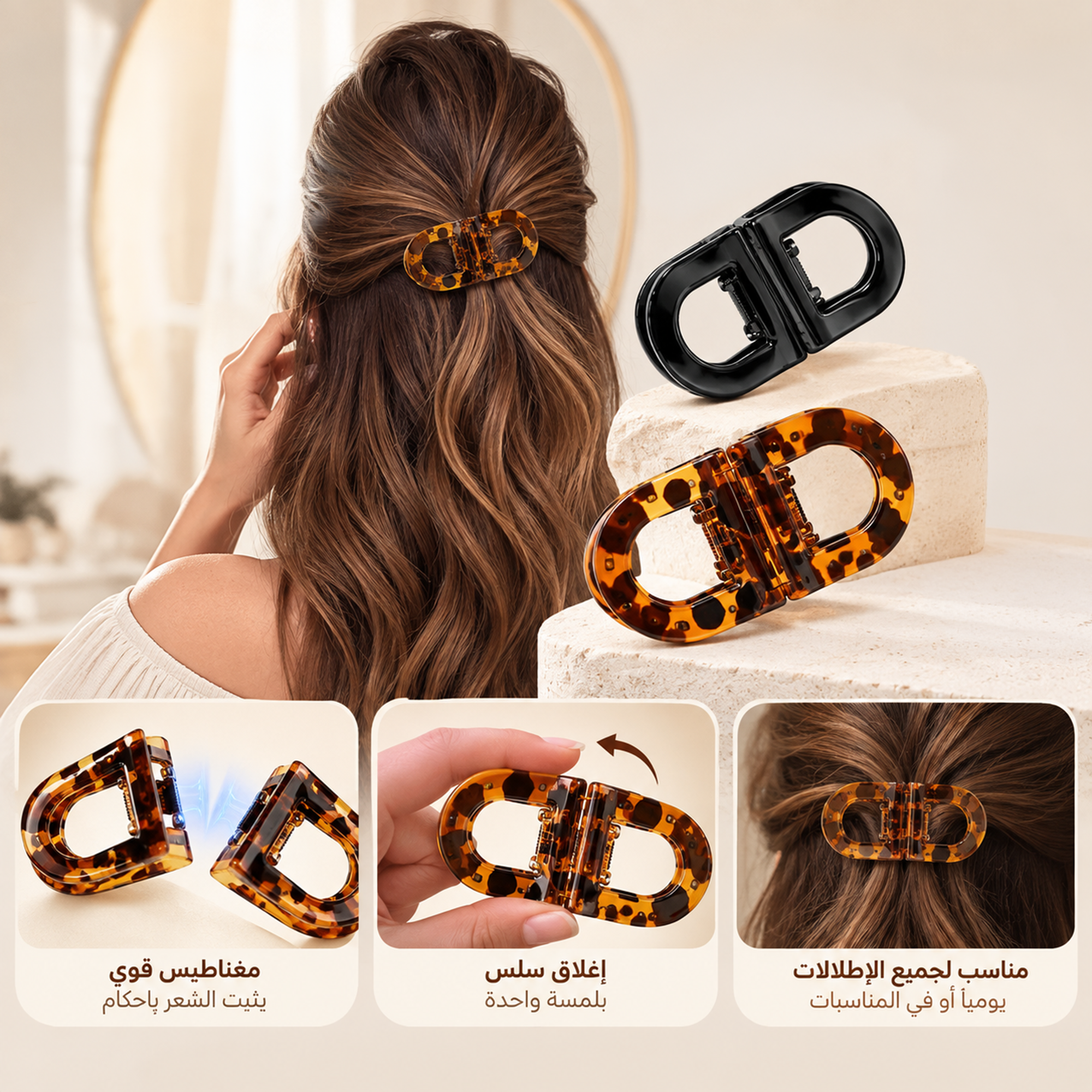 SHEIN magnetic Hair Clip D shape - الصورة 3