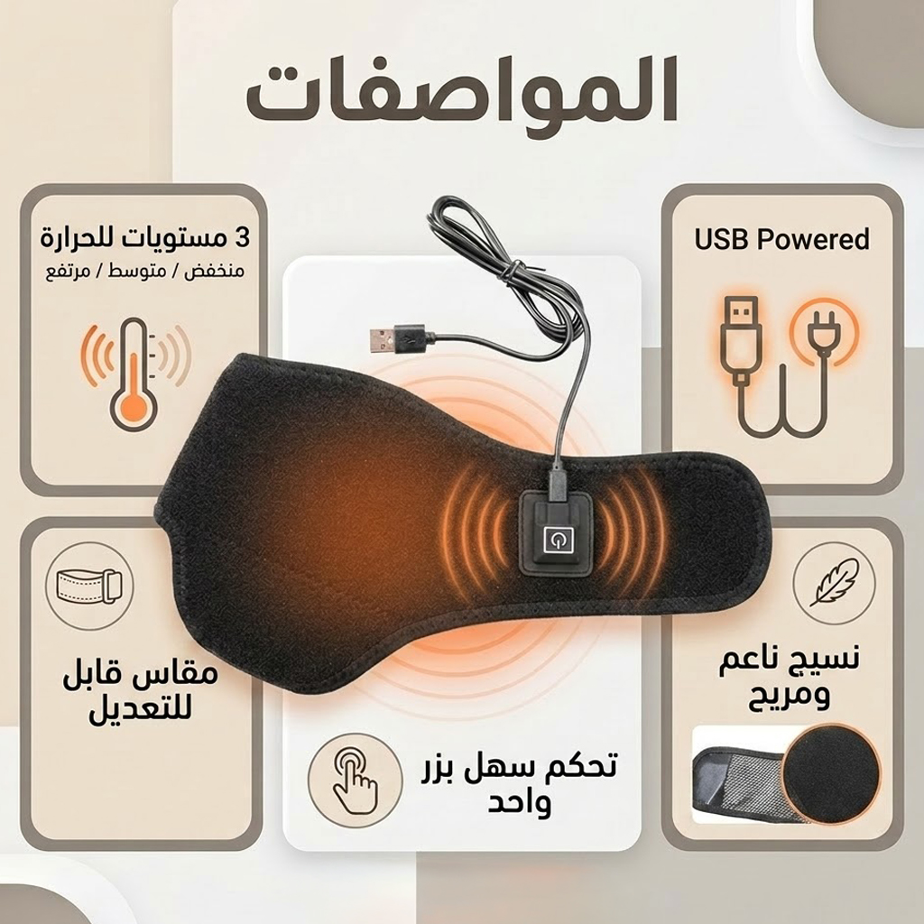 وسادة تدفئة كهربائية محمولة للكاحل لتخفيف الألم والالتهاب - الصورة 4
