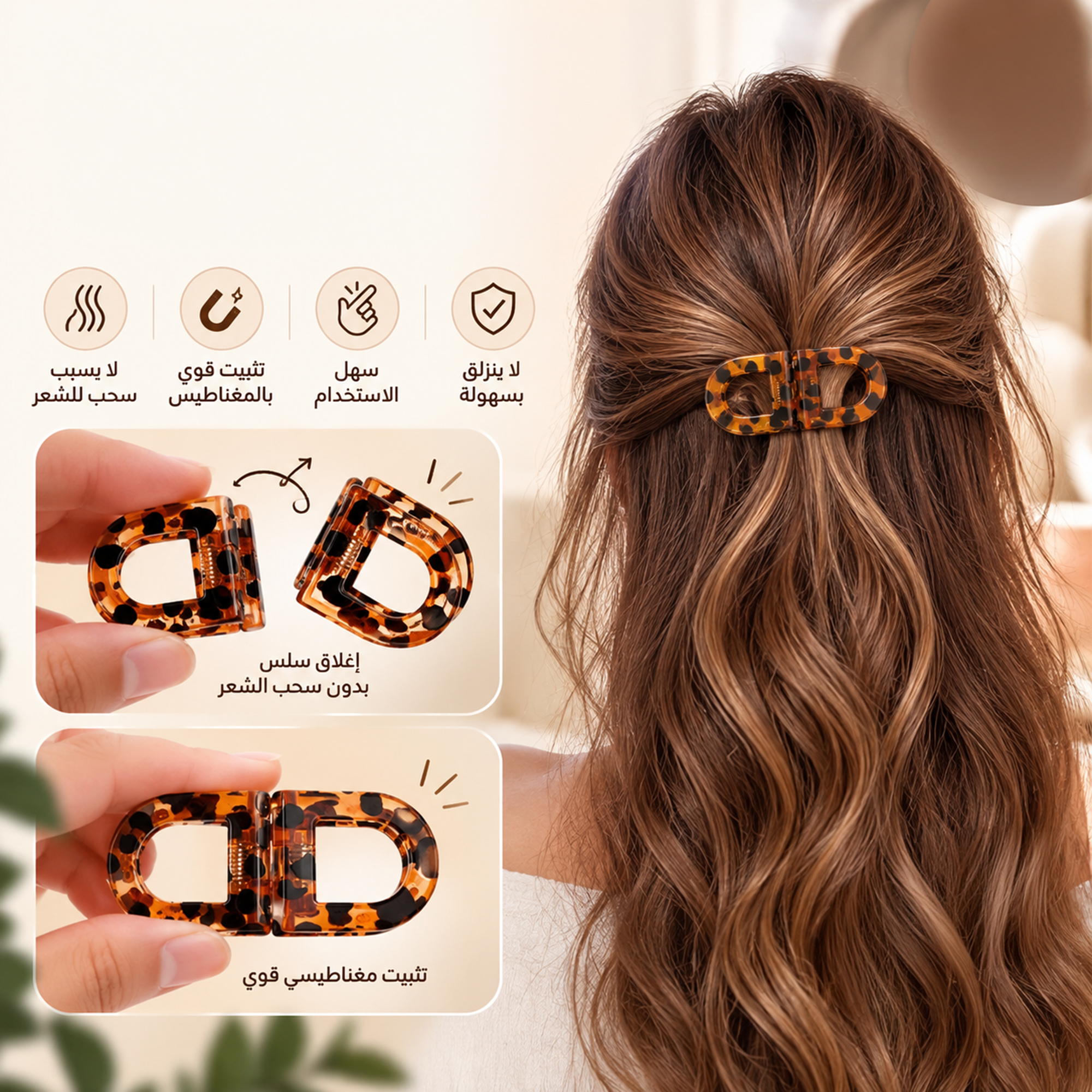 SHEIN magnetic Hair Clip D shape - الصورة 4